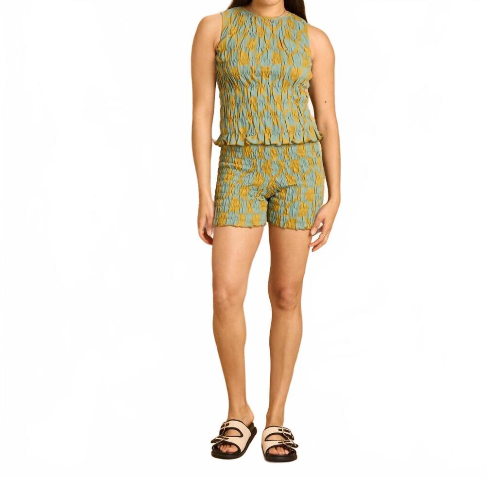 NEW KNOWN SUPPLY cascade sleeveless top in mermaid wave